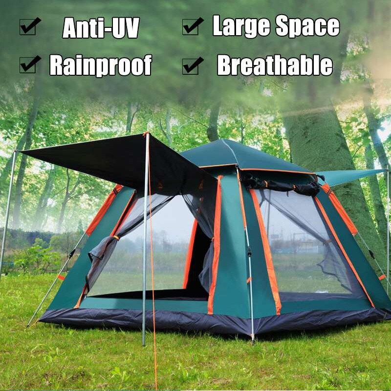 Cheap Goat Tents 4 6 Person Outdoor Automatic Quick Open Tent Rainfly Waterproof Camping Tent Family Outdoor Instant Setup Tent With Carring Bag Tents